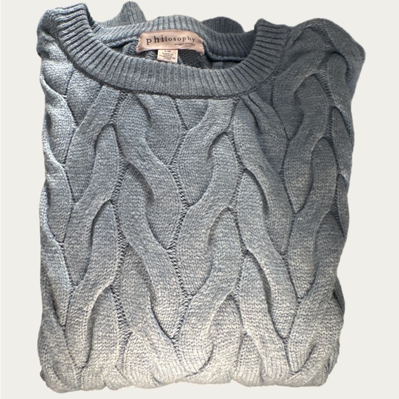 Philosophy Blue Cable Knit Sweater - Picture 3 of 7